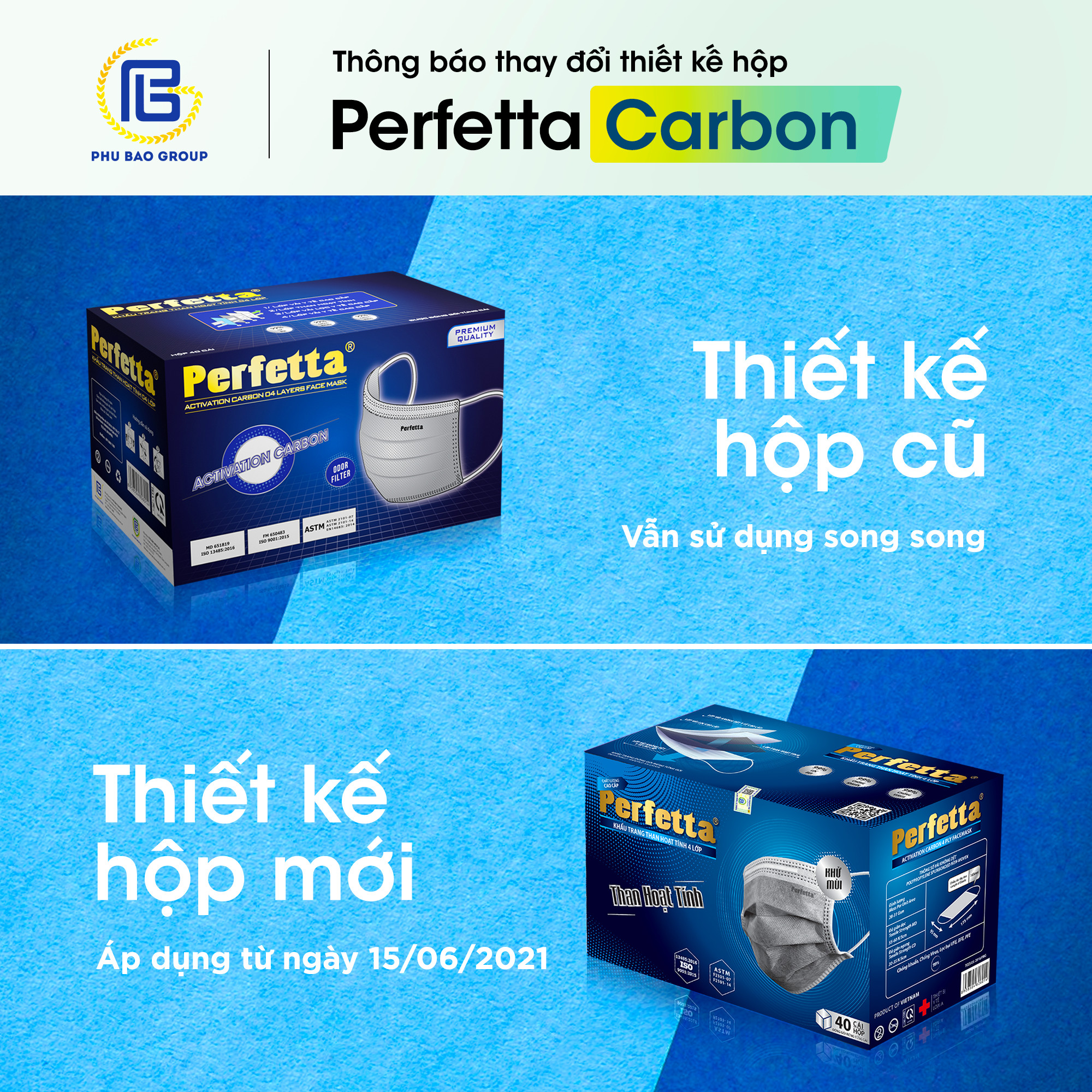 [Combo 3 HỘP - PERFETTA CARBON] - Khẩu Trang Carbon Hoạt Tính Chất Lượng Cao, Khử Mùi, Chống Bụi Mịn, Màu Xám Xanh, 4 Lớp, Bảo Vệ Tối Ưu, Đóng Gói Từng Cái - (40 cái/hộp)