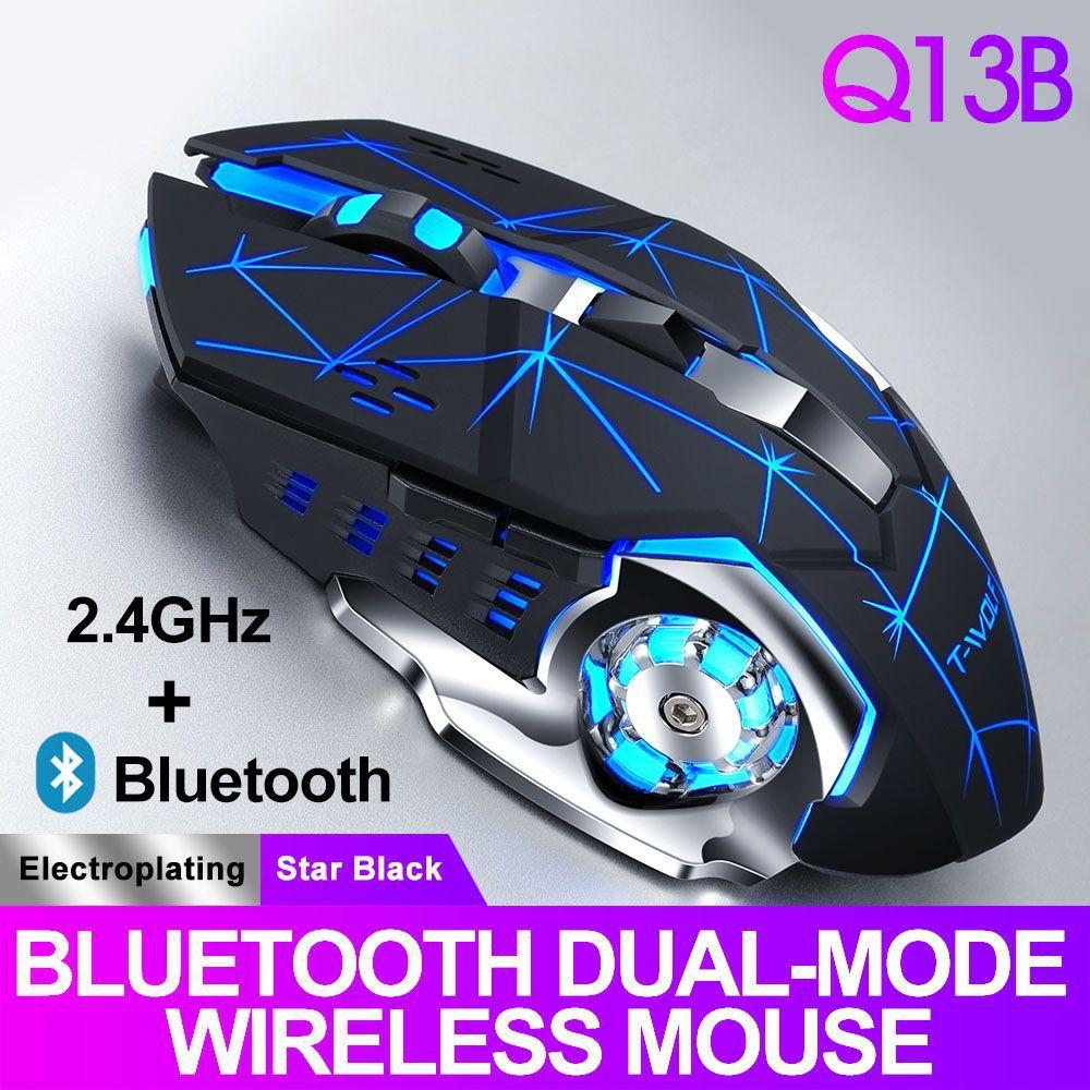 EAOR Hai Chế Độ Không Dây + Chuột Không Dây 2.4G + Chuột Bluetooth Sạc RGB Tắt Tiếng Chuột Chơi Game Cho Máy Tính Bảng Laptop Máy Tính Để Bàn game Thủ