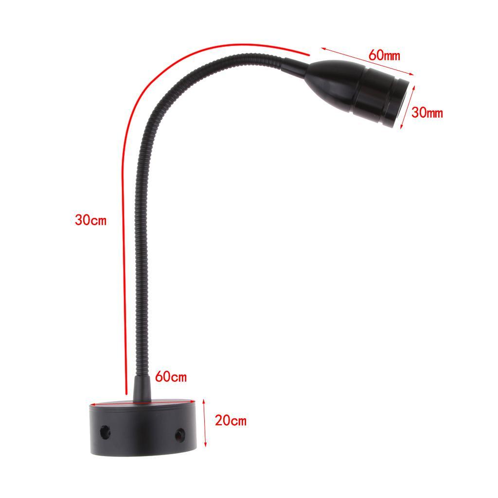 Marine 12V Led White/Red Light, Dimmable Lamps, Flexible Reading Chart Light for Boat, Rv, Caravan