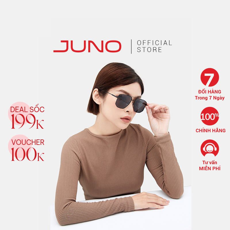 Mắt Kính Nữ Thời Trang JUNO Polygon Classic Kim Loại MK106