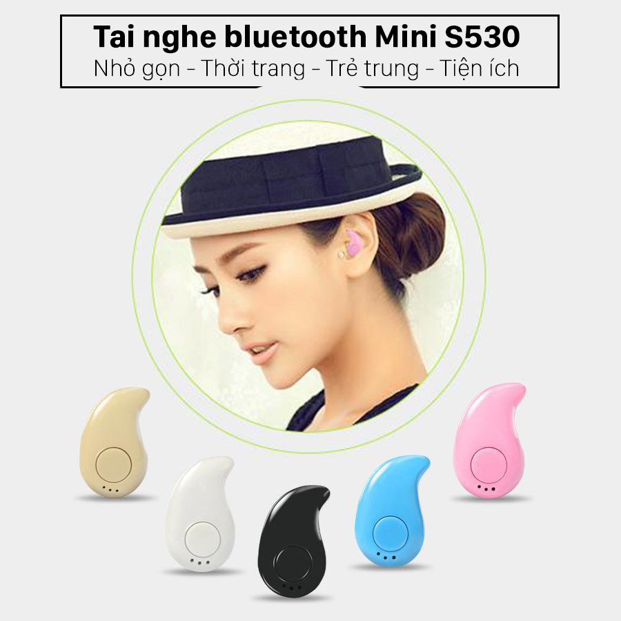 Tai nghe Bluetooth Siêu nhỏ GOG S530 Cao cấp (màu ngẫu nhiên) - Hàng Chính Hãng