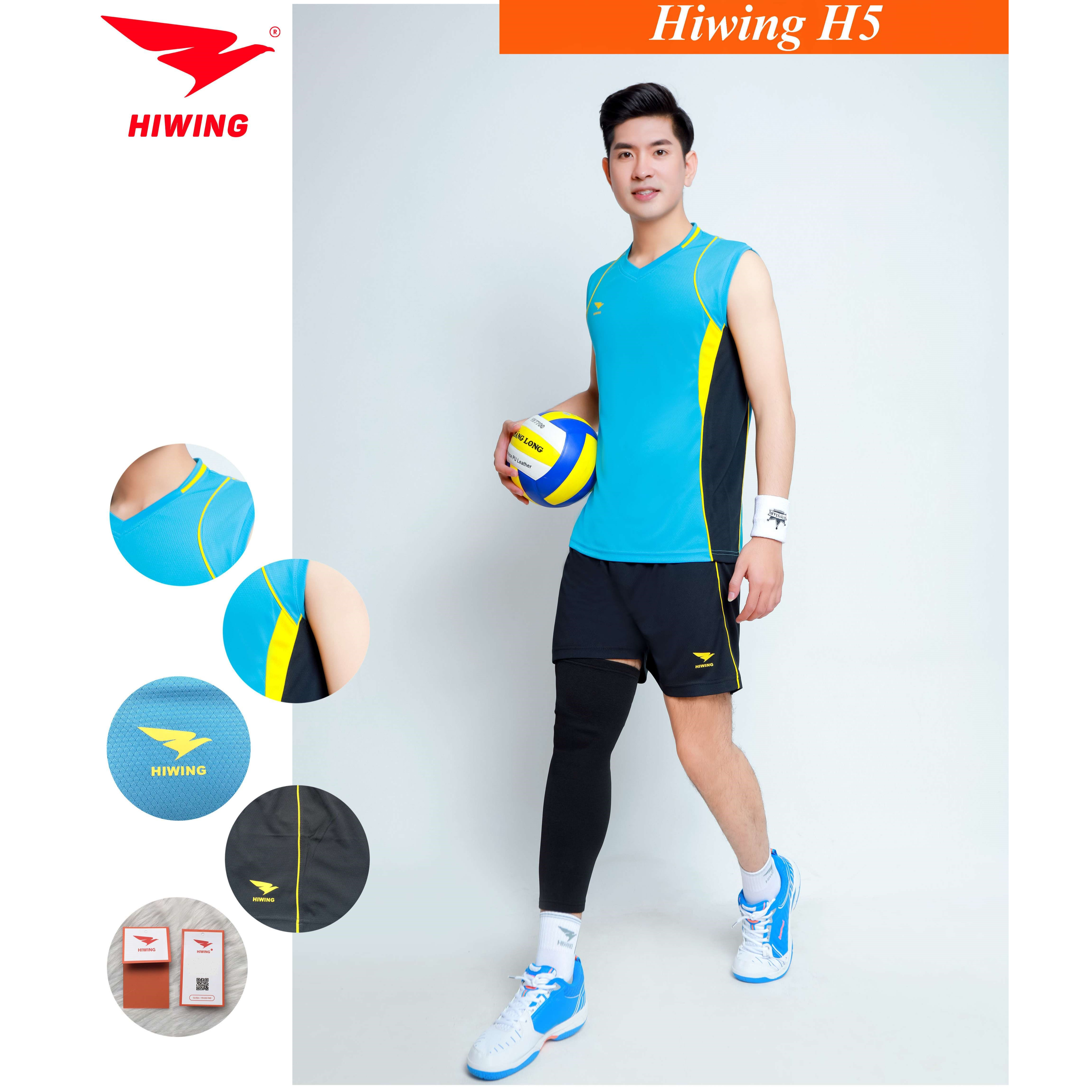 Bộ quần áo bóng chuyền cao cấp thương hiệu HIWING H5 xanh da