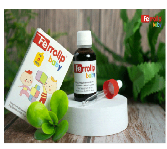 Sắt Ferrolip Baby dạng siro thơm ngon lọ 30 mL vị đào