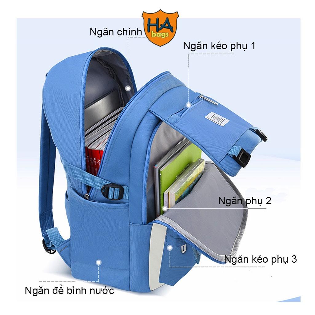 Balo học sinh tiểu học HA1030 cho học sinh lớp 4, 5, 6, kích thước 41x30x16cm