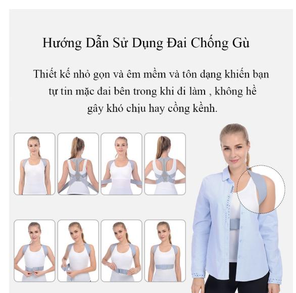 Đai Chống Gù Lưng Cho Cả Nam Và Nữ - Nẹp Nhựa - Đai Chống Lưng Gù Tạo Thói Quen giúp bạn ngồi thẳng để dáng thêm đẹp