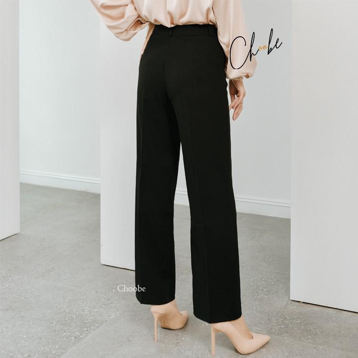 Quần suông ống rộng Choobe lưng cao vải cao cấp culottes nữ mặc kéo dài chân - Q01