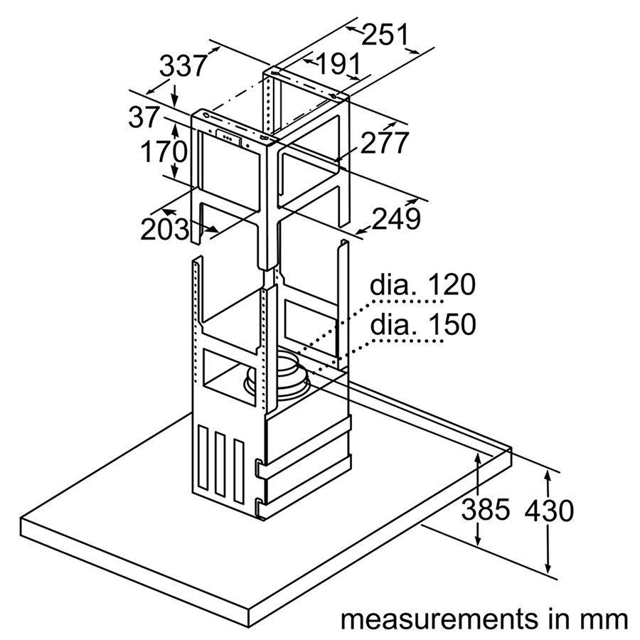 Máy hút mùi đảo Bosch HMH.DIB98JQ50B - Hàng chính hãng