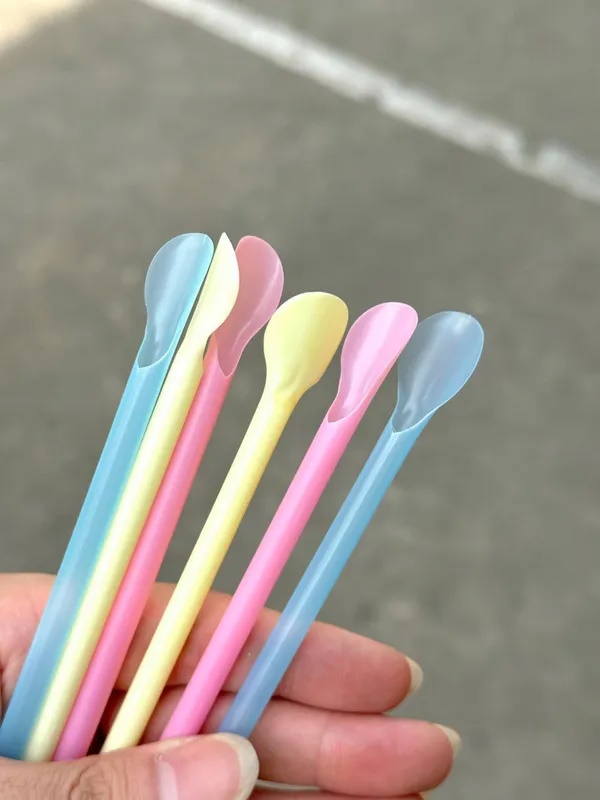 Set 40 chiếc ống hút có đầu khuấy Elexible Straw Ø6x210mm - Hàng Nội Địa Nhật Bản