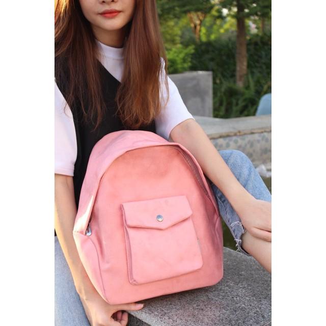 Balo thời trang cao cấp chất liệu da lộn kích thước 34*26*13