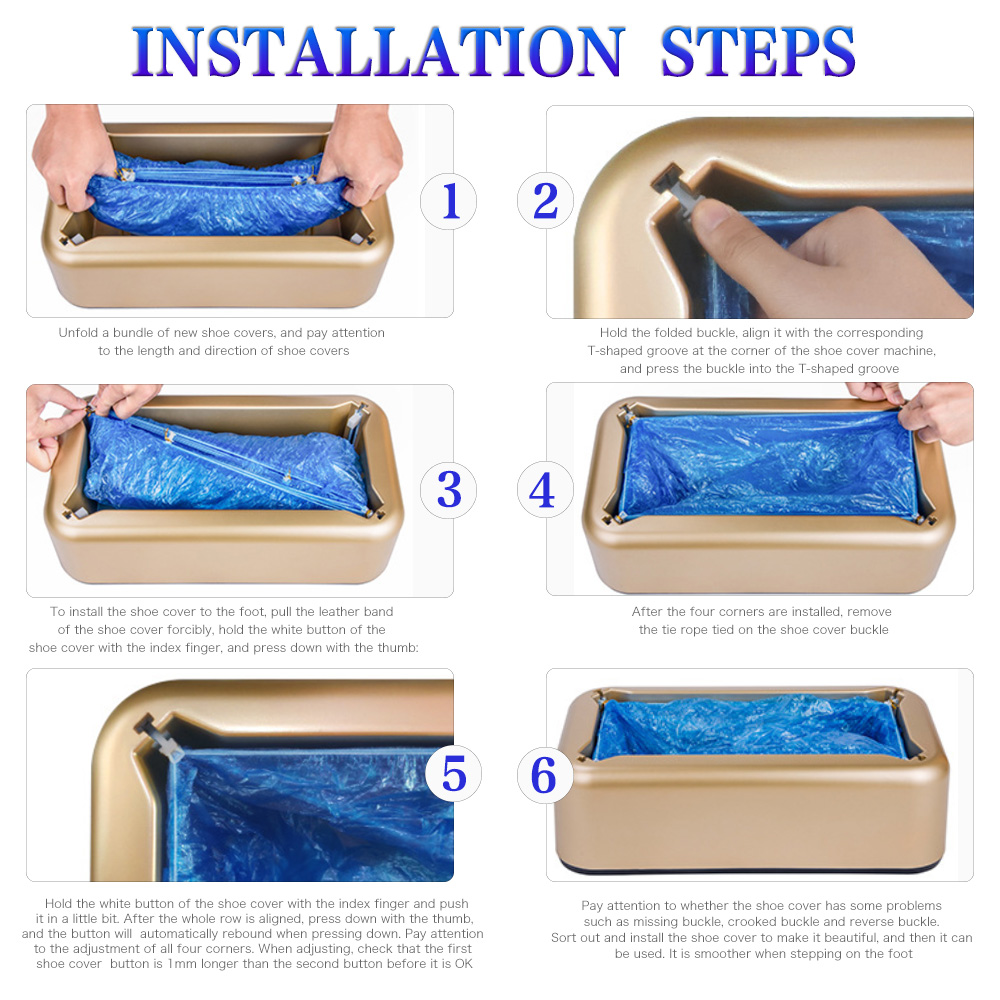 Máy bọc giày siêu tiện lợi cho bạn, với lò xo cơ học sẽ bung túi bọc khi bạn đặt giày vào