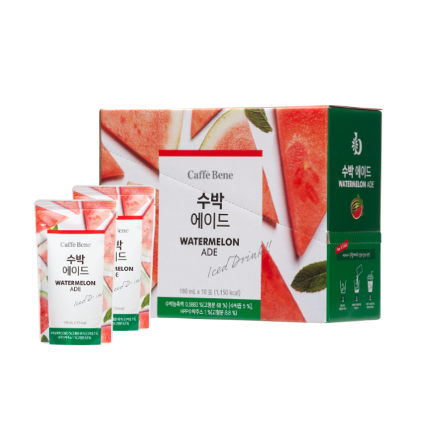 Trà Dưa Hấu CAFFEBENE WATERMELON ADE ICE DRINK - Hộp 10 gói x 190ml/gói