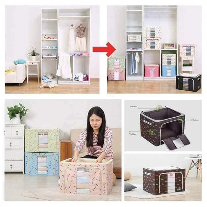 Túi đựng quần áo khung thép trong suốt, túi đựng chăn, túi đựng đồ, đựng quần áo