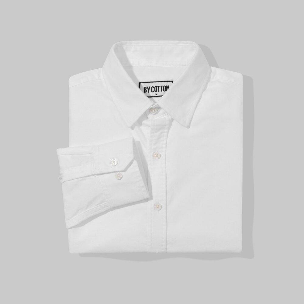 Áo Sơ Mi Nam Dài Tay Trắng Phiên Bản Cao Cấp BY COTTON Premium Oxford White Shirt