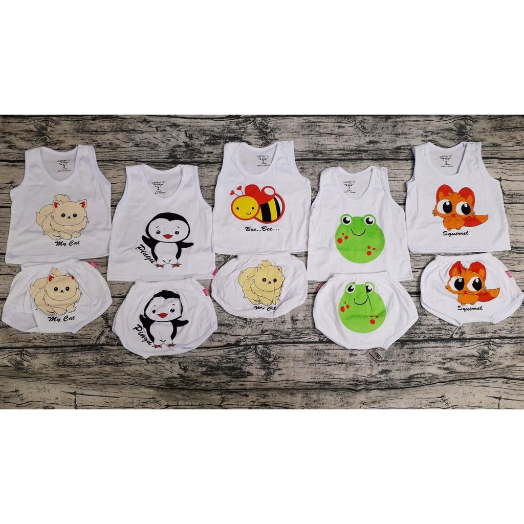 Set 5 Bộ quần áo sát nách cho bé mặc mùa hè - MS20