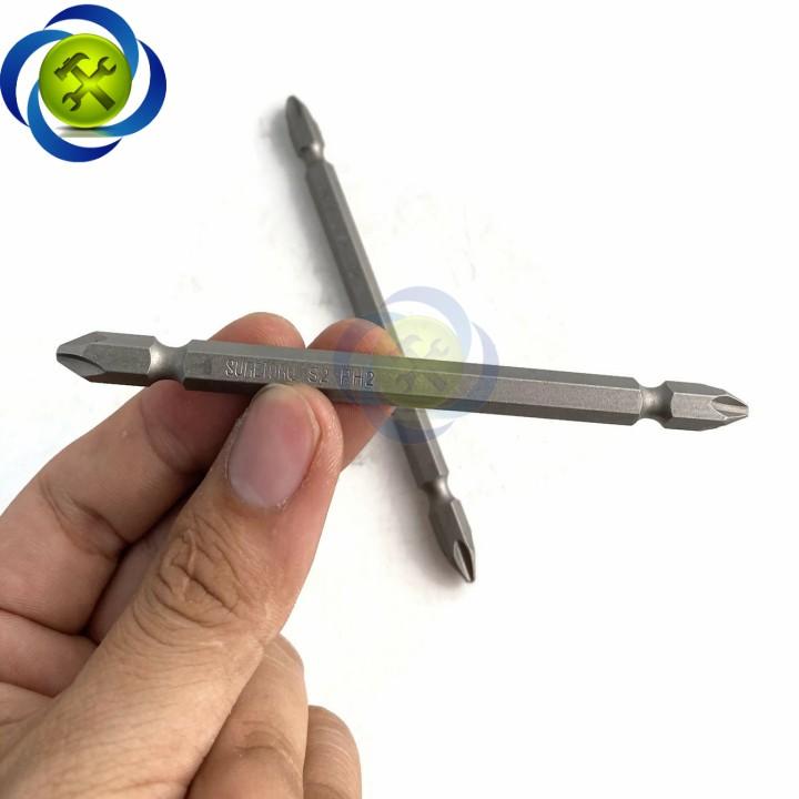 Mũi vặn vít 2 đầu PH2 Suretorq 1674-0302 PL màu xám dài 110mm