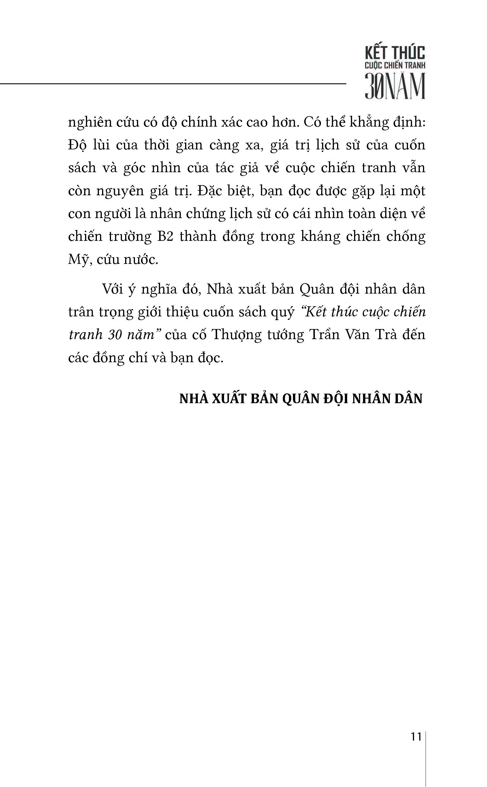 Kết Thức Cuộc Chiến 30 Năm - Thượng tướng Trần Văn Trà