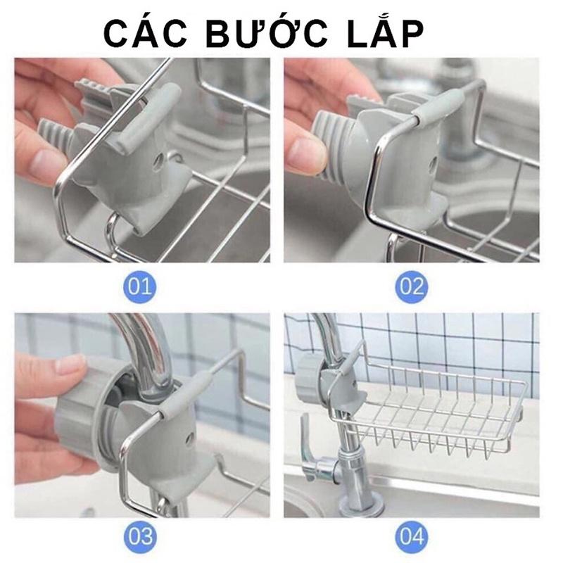 Kệ Inox Gắn Vòi Treo Bồn Rửa Chén, Xà Phòng Tiện Lợi, Kệ Đựng Đồ Rửa Chén, Kệ Treo Vòi - PucaMart
