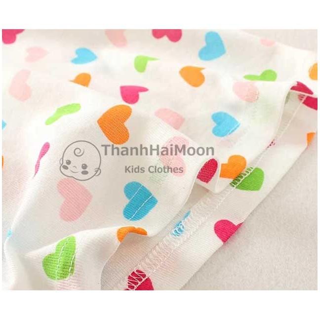 Sét áo bé Gái Xuất Nhật Chất Cotton Thoáng Mát Chất Lượng Cao Hình Hồng trái tim