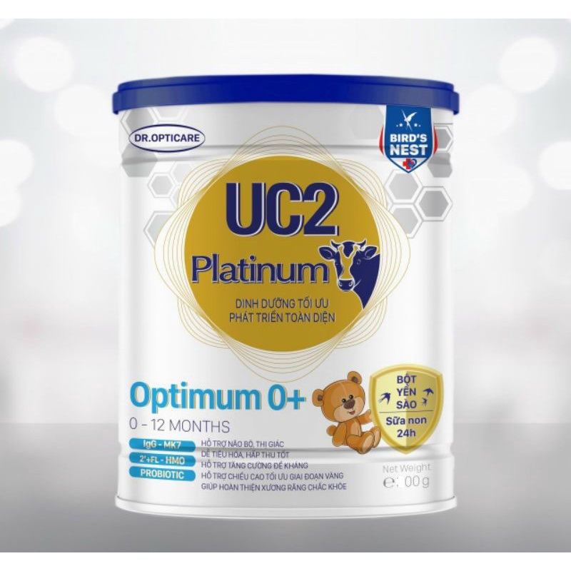 Sữa bột UC2 Platinum Optimum 0+ lon 380g - Bổ sung bột yến sào và sữa non 24h
