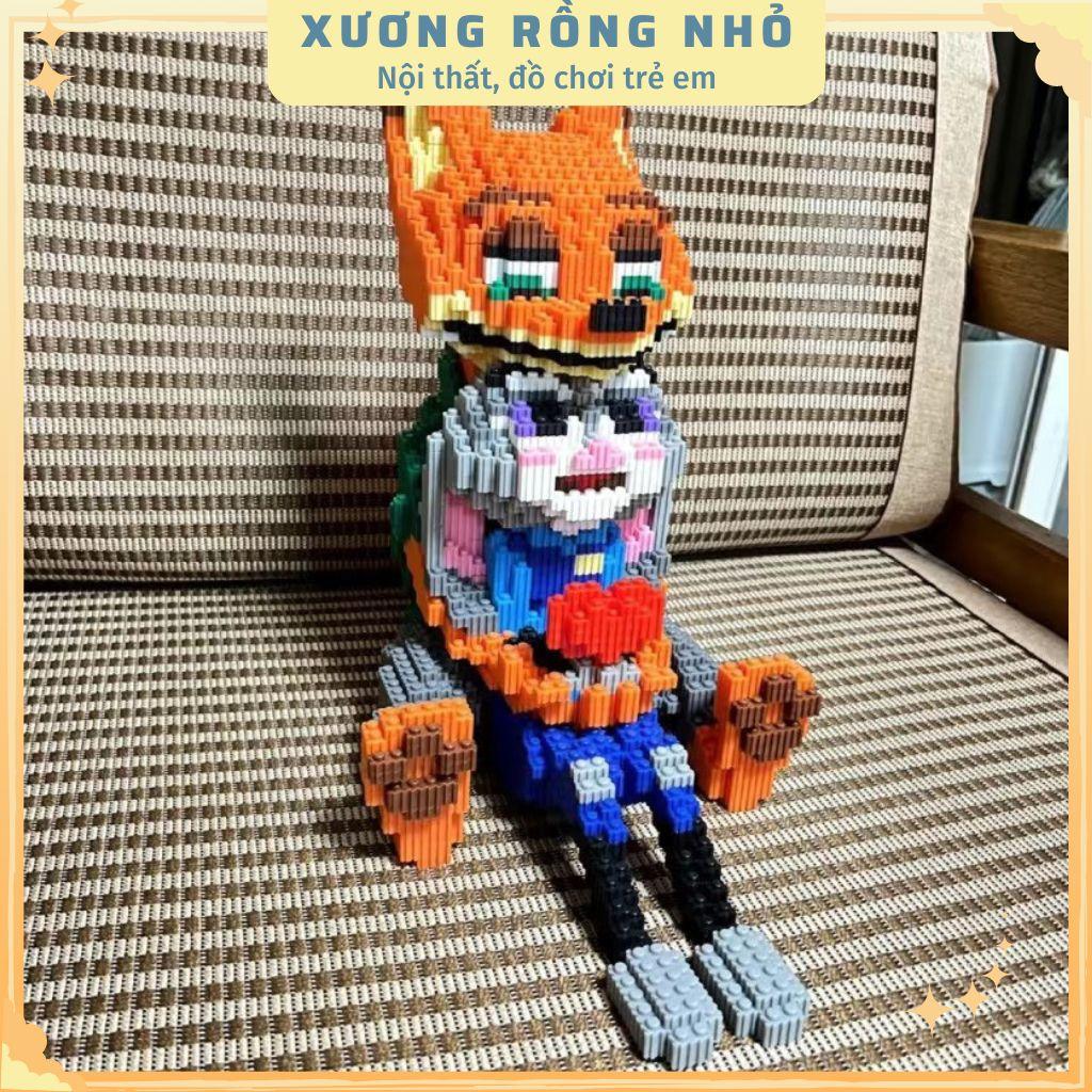 Xếp hình lego cáo nick và thỏ zootopia judy cỡ lớn size to 42cm đồ chơi xếp hình nano 3d cho bé chuẩn mẫu có sẵn