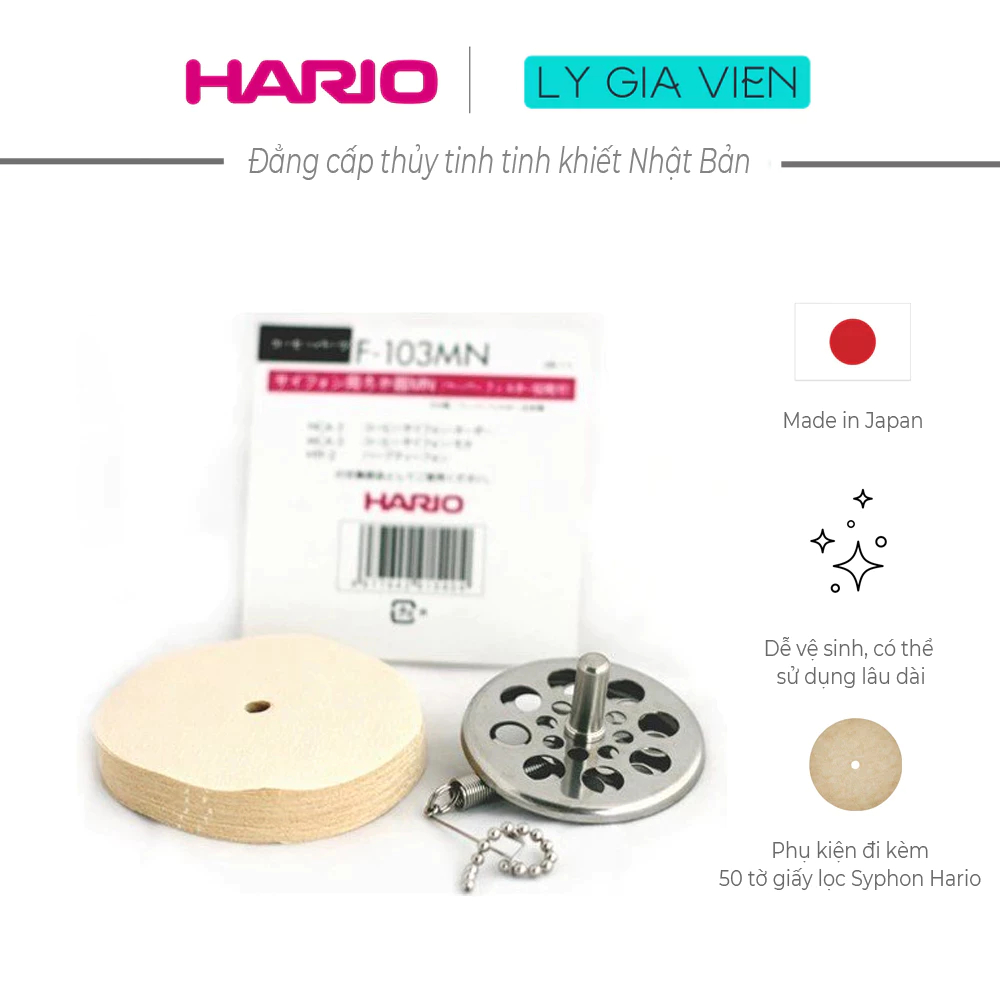 Bộ Phụ Kiện Định Vị Giấy Lọc Cho Siphon Hario Syphon Paper Filter Holder (Kèm 50 Tờ Giấy Lọc Syphon Hario)