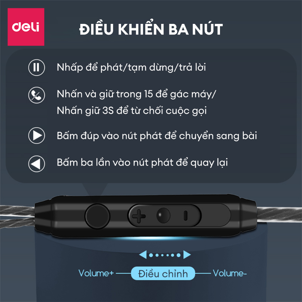 Tai Nghe Có Dây AOKA Jack Cắm Type-C &amp; 3.5mm Hàng Chính Hãng Chống Ồn Mic Đàm Thoại Dây Bện Chống Rối Nhét Nửa Tai Cho Nhiều Thiết Bị