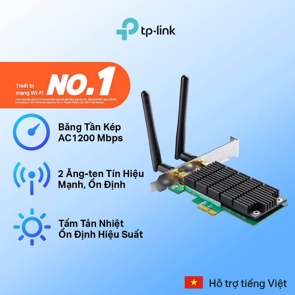 Bộ Chuyển Đổi Wifi Không Dây TP-Link Archer T4E PCI Express AC1200 - Hàng Chính Hãng