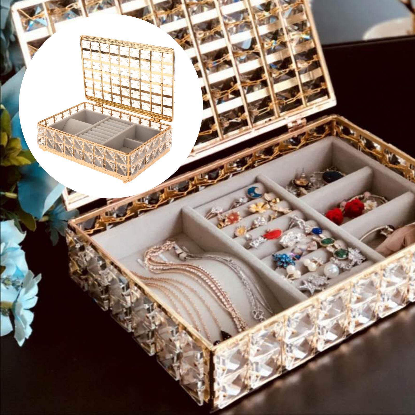 Small Jewelry Box for Women Travel Jewelry Organizer for Necklace Earring Rings Jewelry Holder Case Bangle Trinkets Organizer