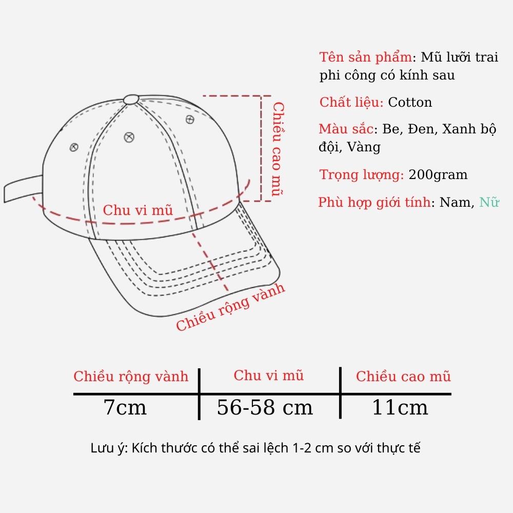 Mũ phi công kèm mắt kính phong cách Hàn Quốc thời trang nam nữ người lớn và trẻ em Mũ lưỡi trai unisex dạo phố du lịch - VÀNG  Người lớn