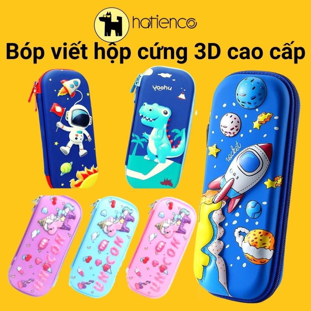 Bóp viết, hộp bút nhựa Eva 3D cao cấp, dạng hộp cứng chống sốc, chống nước mẫu cho bé trai và bé gái