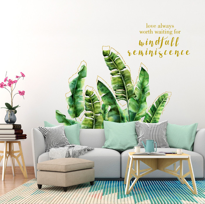 Decal trang trí tường - Bụi chuối xanh