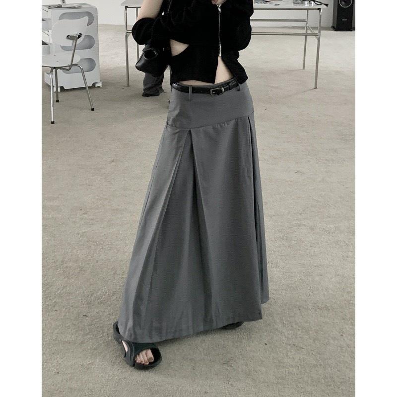 Chân váy midi ulzzang chữ A EMIX, váy basic dáng dài, không kèm đai, lên form đẹp, chất trượt hàn 841