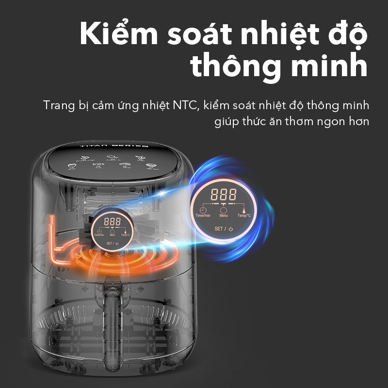 Nồi chiên không dầu SAMONO SW-AFBE04 dung tích 4L màn hình cảm ứng 7 chế độ nấu - Hàng Chính Hãng