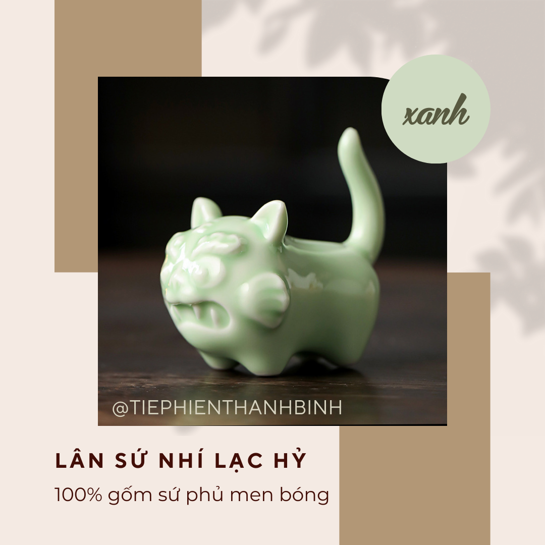 Tượng Lân Sứ Nhí Lạc Hỷ Gốm Sứ Lưu Niệm Cao Cấp