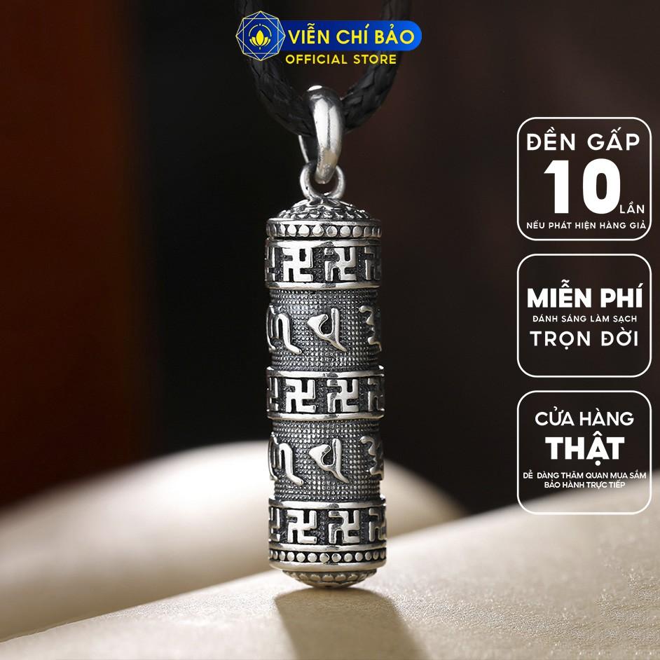Mặt dây chuyền bạc nam VIỄN CHÍ BẢO Trụ Kim Luân Lục Tự Chữ Vạn chất liệu bạc thái 925 M100142