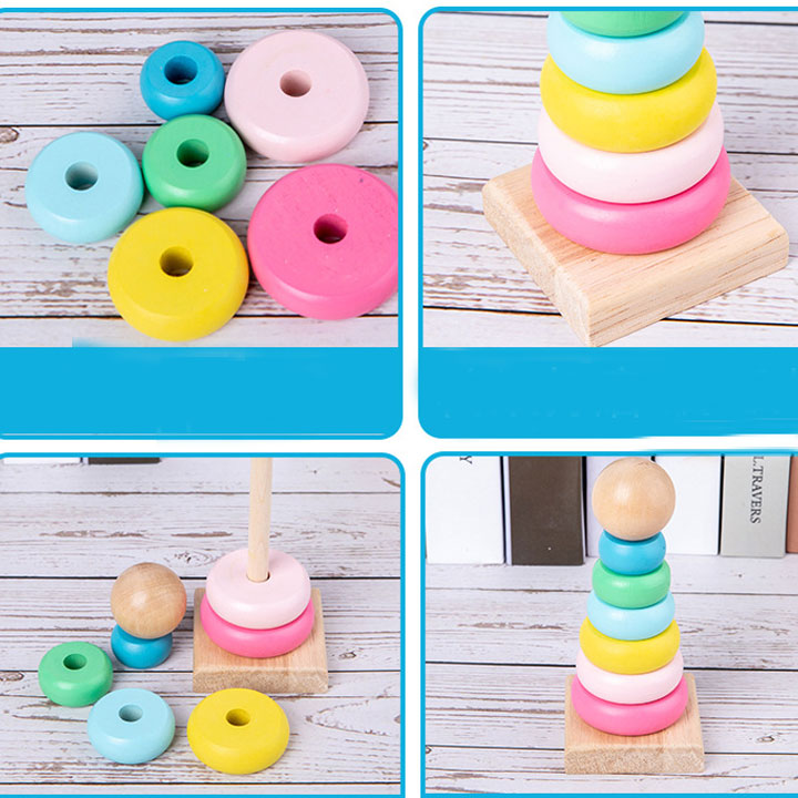 Tháp xếp vòng tròn size nhỏ mẫu 2 đồ chơi giáo dục