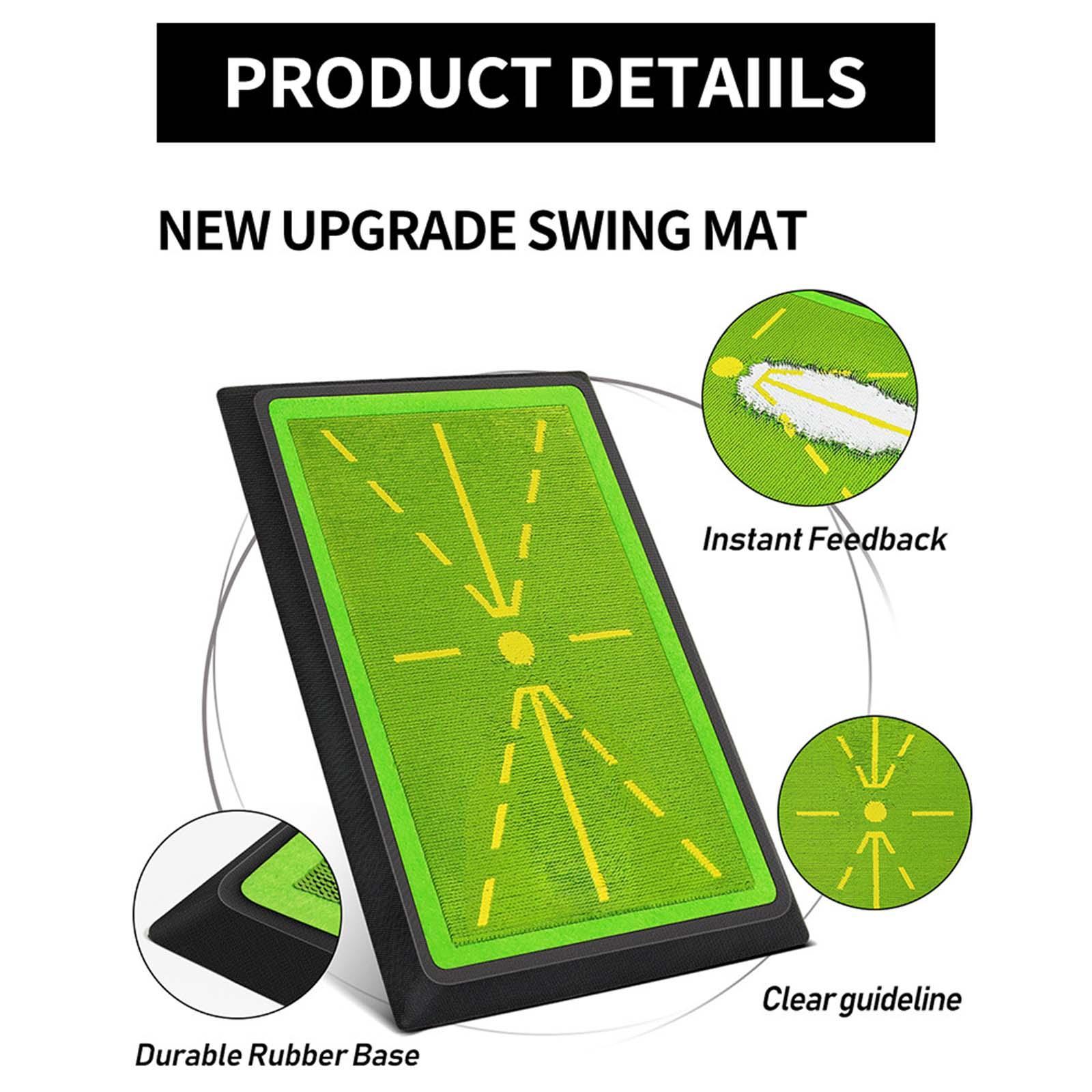 Golf Practice Swing Mat Golf Hitting Mat Path Feedback Portable Impact Mat Golf Training Mat for Driving Chipping Home outdoor Indoor