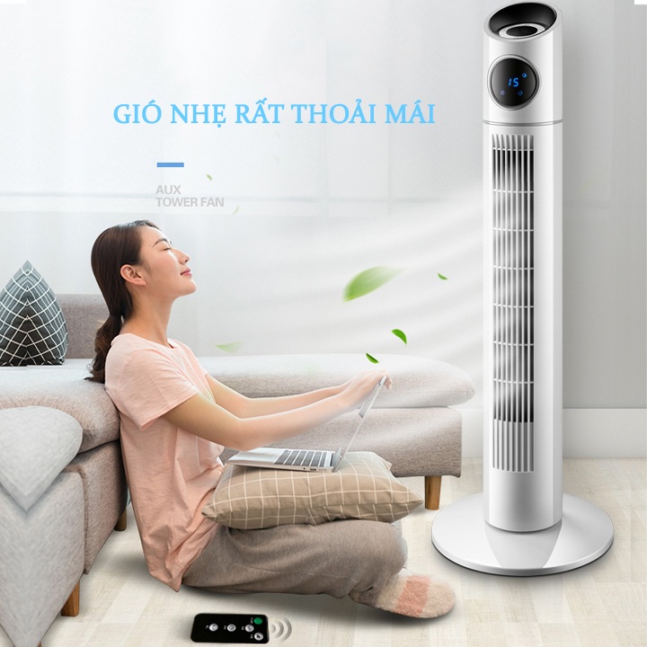 Quạt đứng không cánh cao cấp có điều khiển hiển thị đèn Led