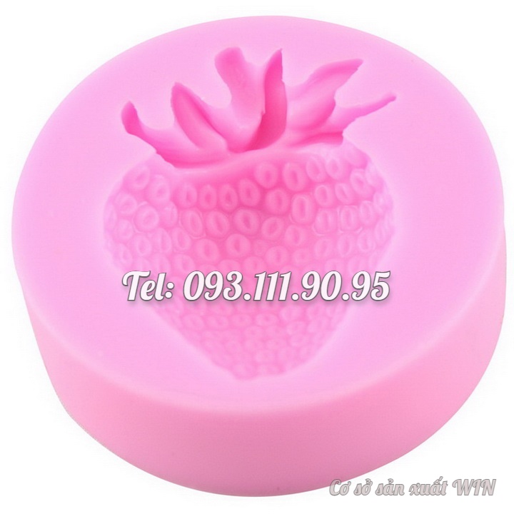 Khuôn silicon làm rau câu trái dâu tây - Mã số 1112