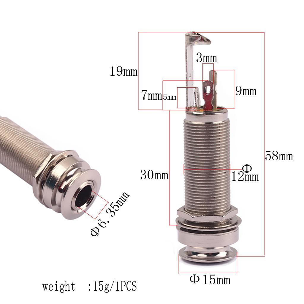 2X 1Pc Electric Guitar Tube Stereo Electric Bass Guitar Output Socket