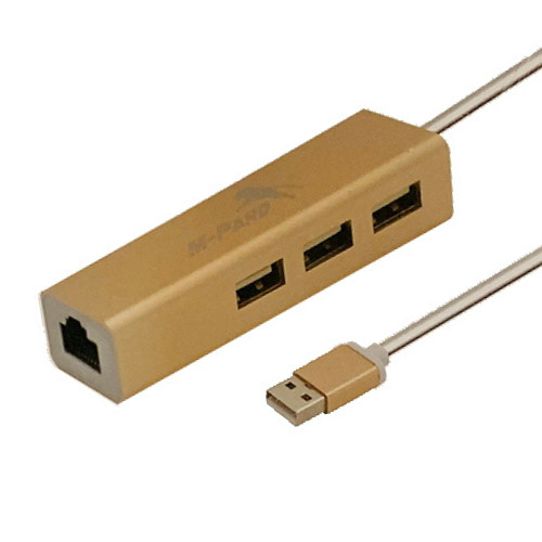 HUB CHUYỂN USB 2.0 RA 3 USB 2.0 + LAN M-PARD - HÀNG NHẬP KHẨU