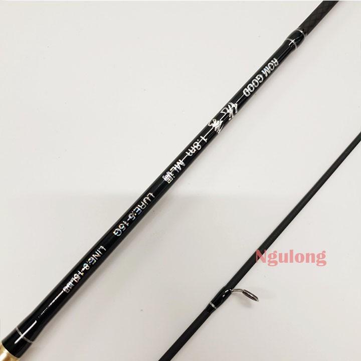Bộ cần câu lure máy ngang ROM GOOD 1m8 - 2m1 - 2m4, Máy ngang Staco tặng dây câu lure và hộp mồi