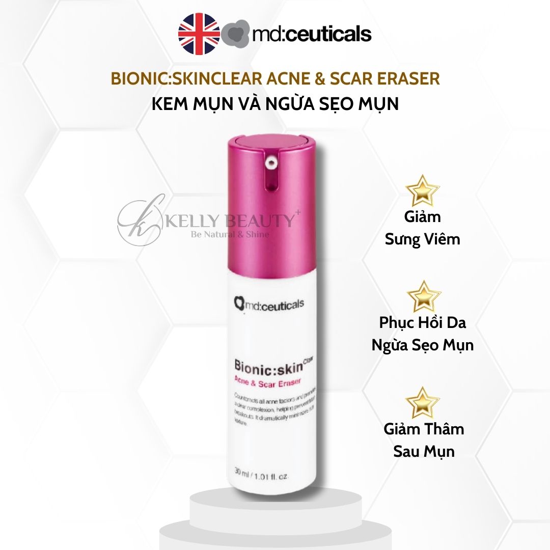 Kem Mụn và Sẹo Mụn BIONIC: Skinclear Acne &amp; Scar Eraser - MD:Ceuticals | Kelly Beauty