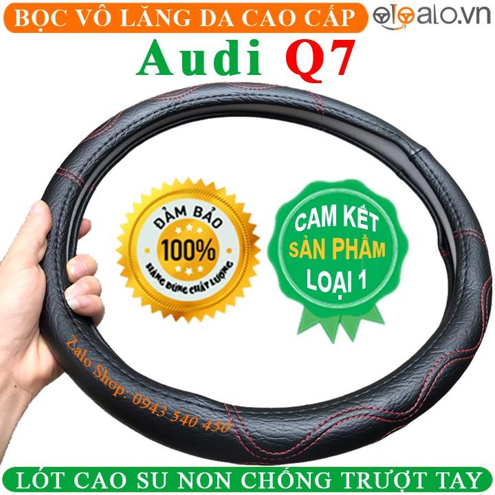 Bọc Vô Lăng Da Xe Audi Q7 Lót Cao Su Non Cao Cấp Chống Trượt Tay - Màu đen chỉ đỏ - OTOALO