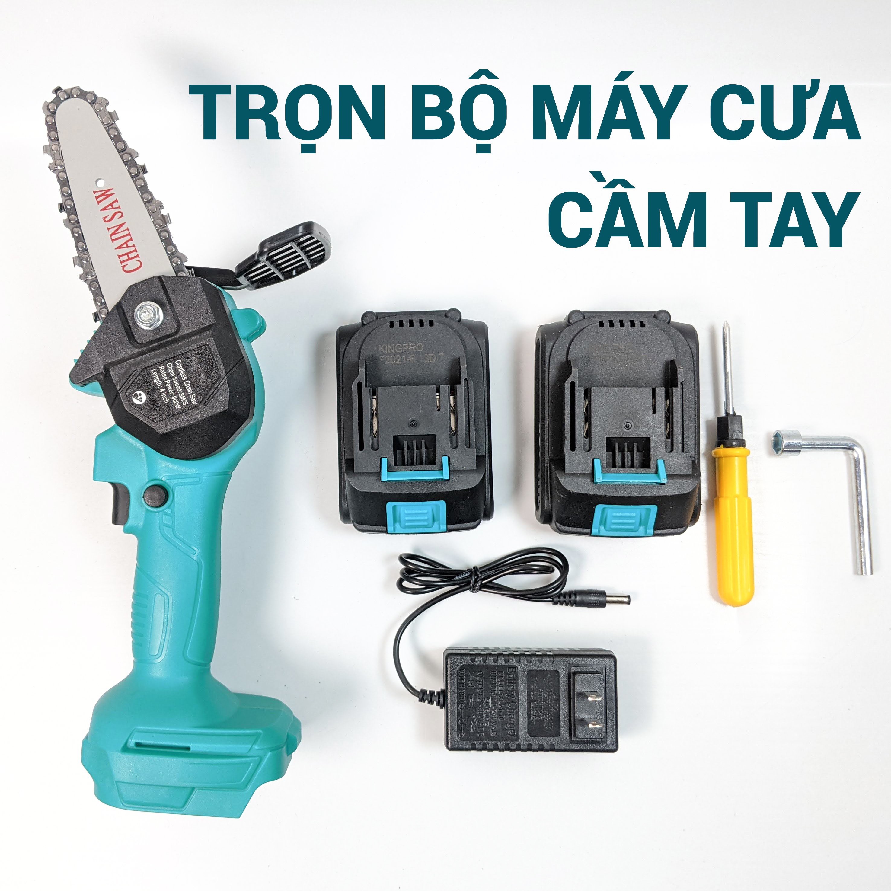 Máy cưa xích cầm tay mini dùng pin Makita 48V - Động cơ chổi than mạnh mẽ, công suất lên đến 900W - Pin li-ion 5 cell có thể sạc lại - Chuyên dụng tỉa cành, cắt gỗ lớn - Nhỏ gọn, tiện lợi, di chuyển dễ dàng - Tặng kèm 2 pin sạc