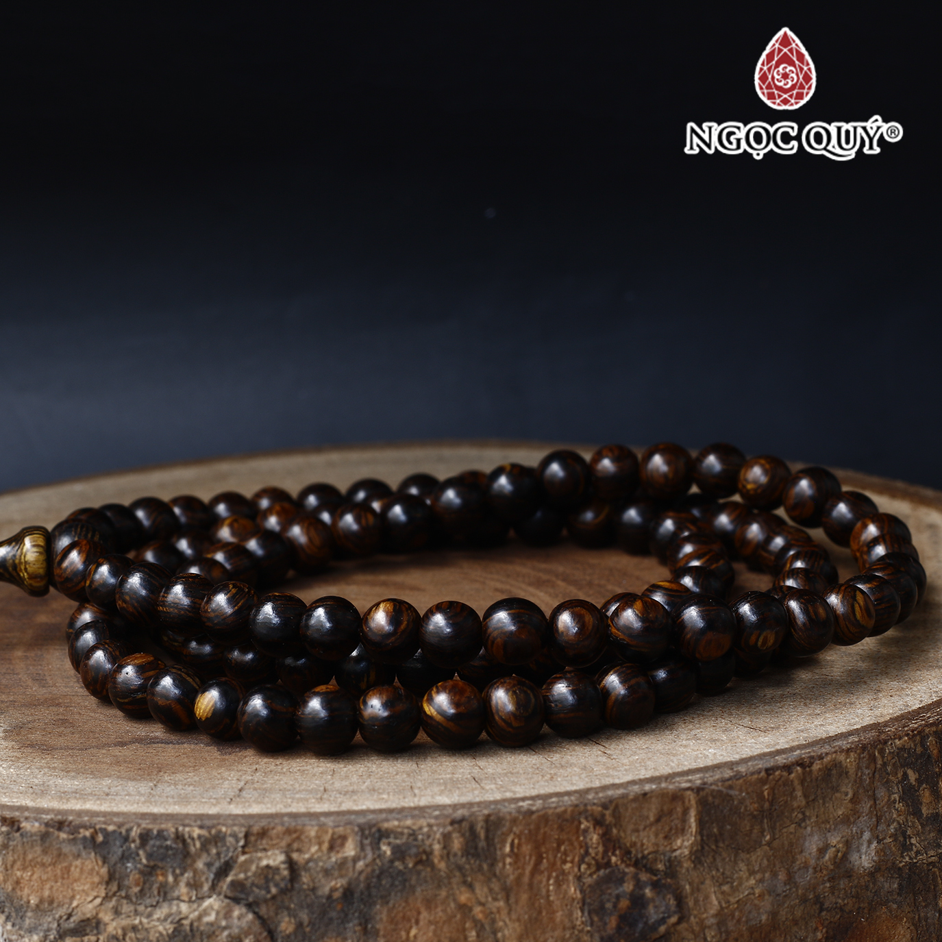 Vòng chuỗi 108 hạt trầm sánh 6mm - Ngọc Quý Gemstones