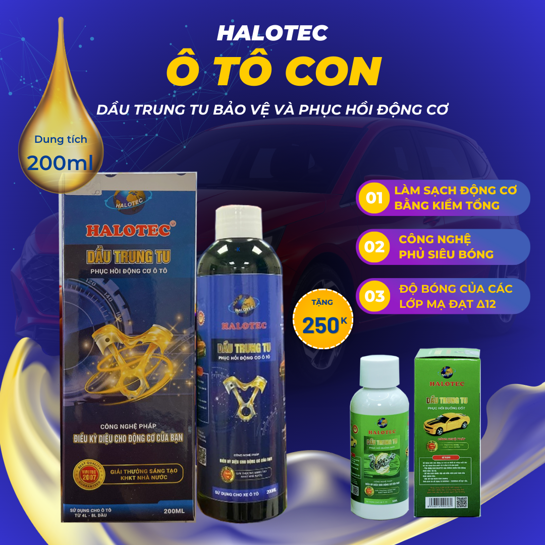 Halotec  Dầu Trung Tu Động Cơ, Tặng Lọ Buồng Đốt 50ml