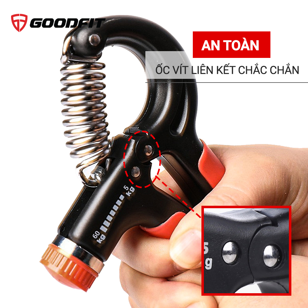 Kìm bóp tập cơ tay, kìm bóp tay GoodFit tùy chỉnh 5-60kg tập gym, tập lực tại nhà GF01E