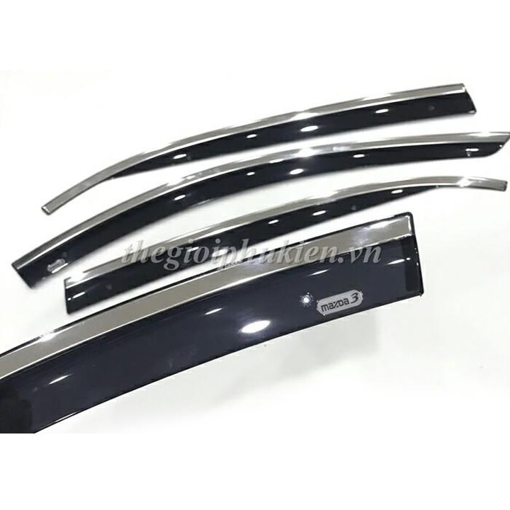 Bộ vè che mưa Mazda 3 viền INOX cao cấp