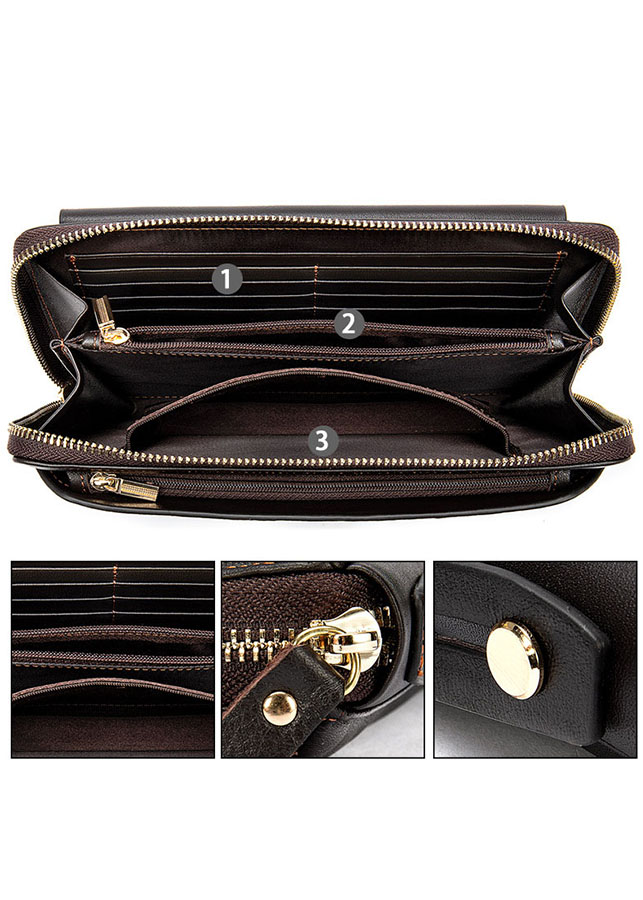 Clutch da thật - Ví cầm tay nam da bò BHM9043